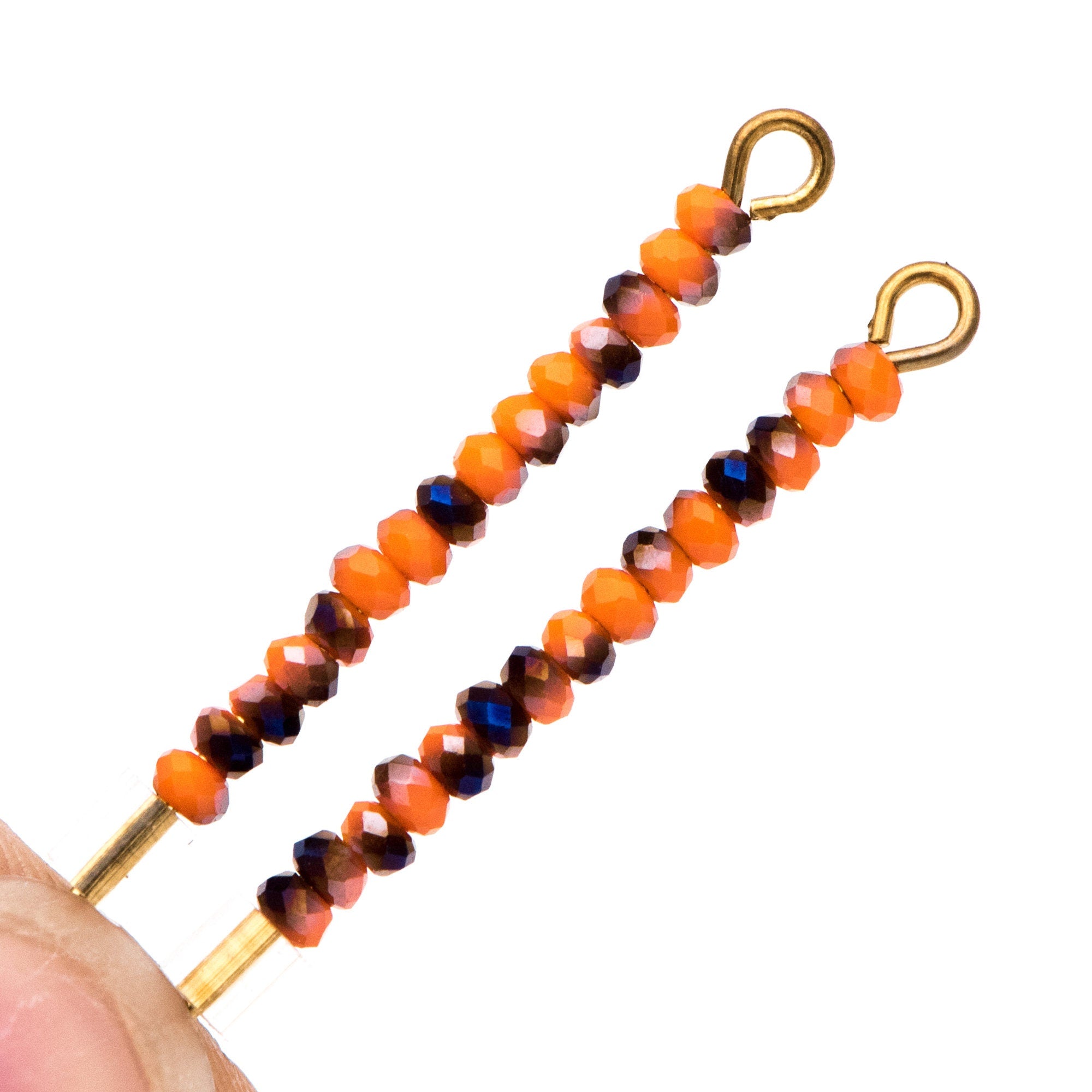 Crystal Faceted Rondelle Beads 2mm, Tiny Size Glass Spacer Beads, Orange Purple(BZ02-22) / 200 beads